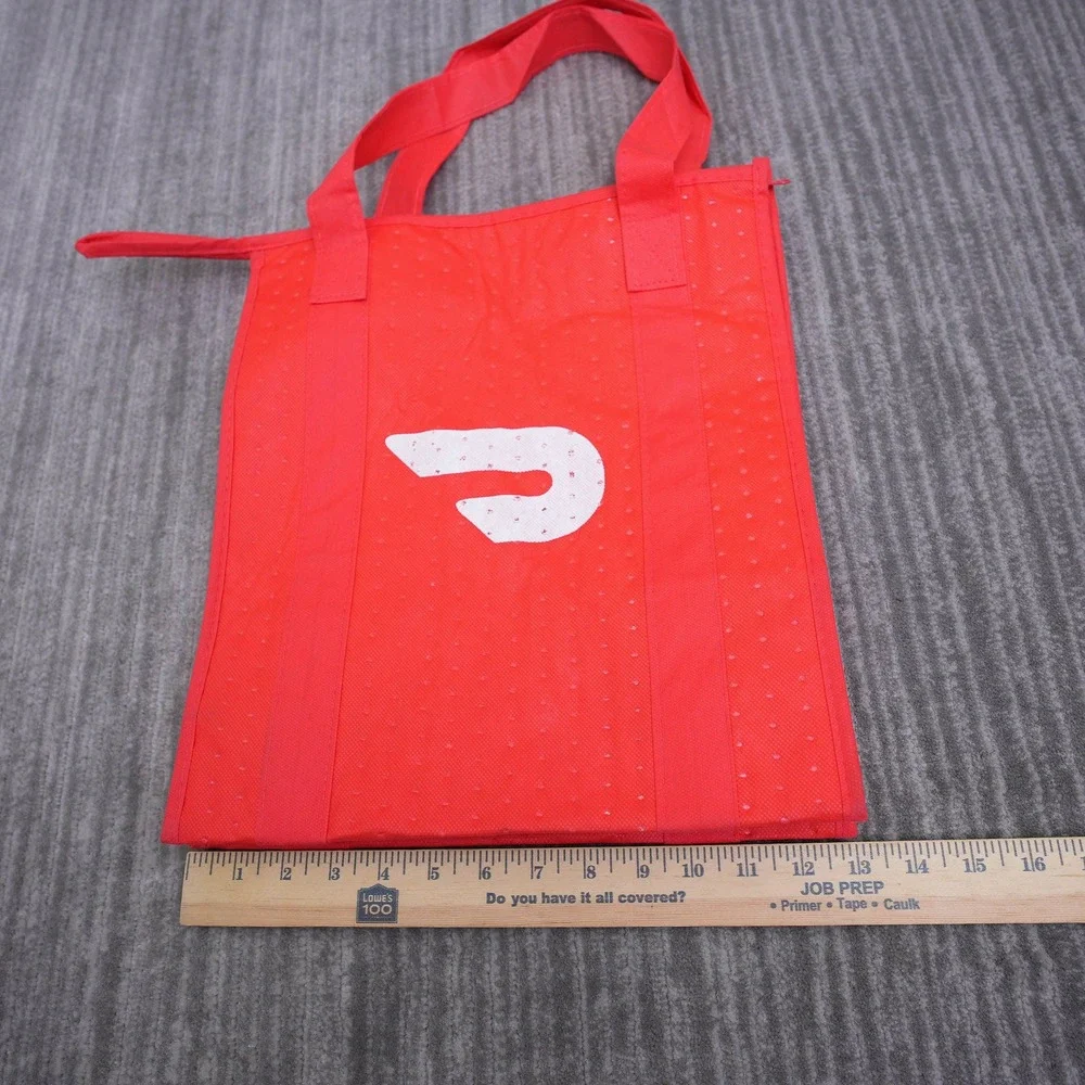 DoorDash Insulated Delivery Bag Red Thermal Food Carrier Tote Zippered 13x15